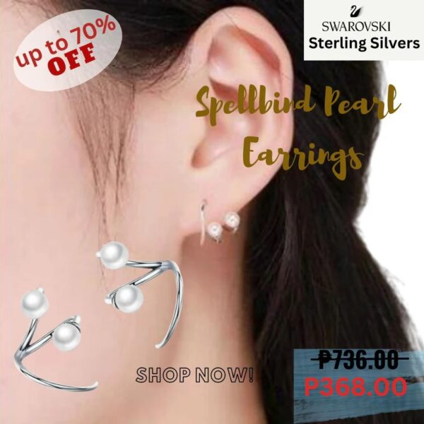 Shellbind Pearl Earrings Swarovski Sterling Silver